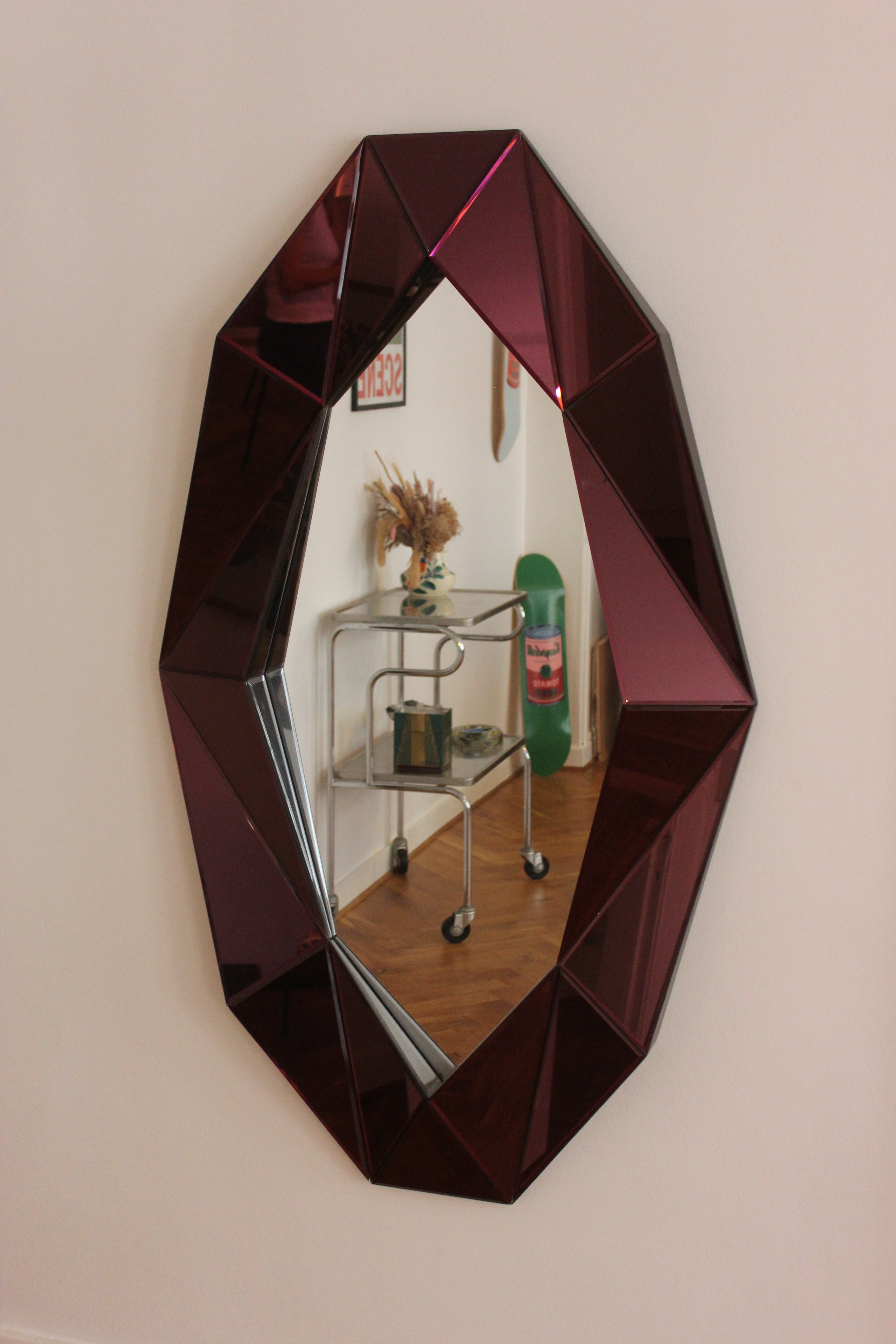Diamond XL Mirror Burgundy