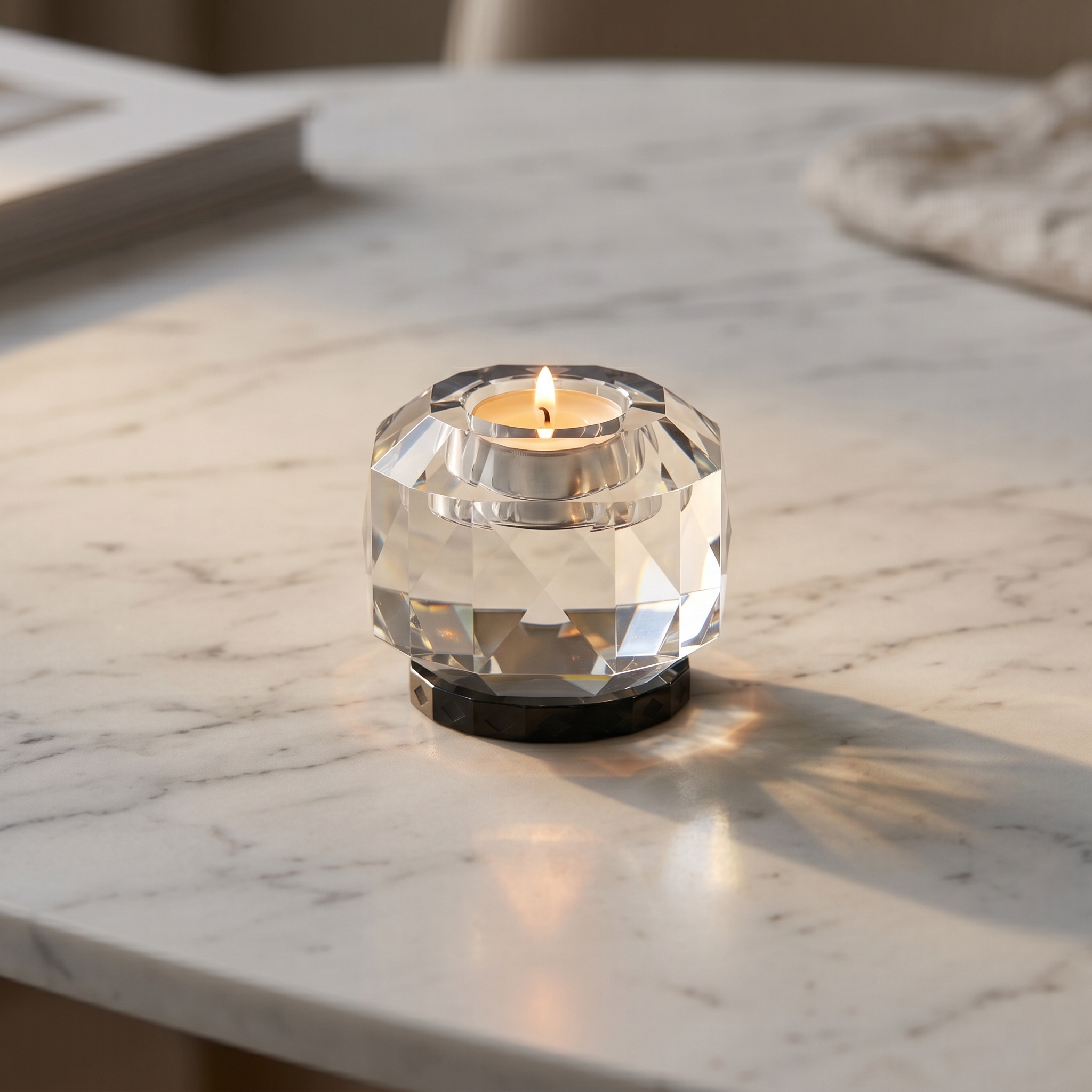 crystal candleholder from reflections
