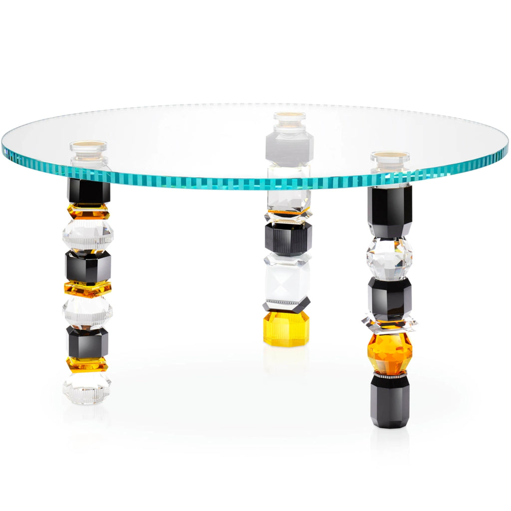 Tablero de mesa en cristal extraclaro y patas metálicas, calidad Made in  Italy - Speck