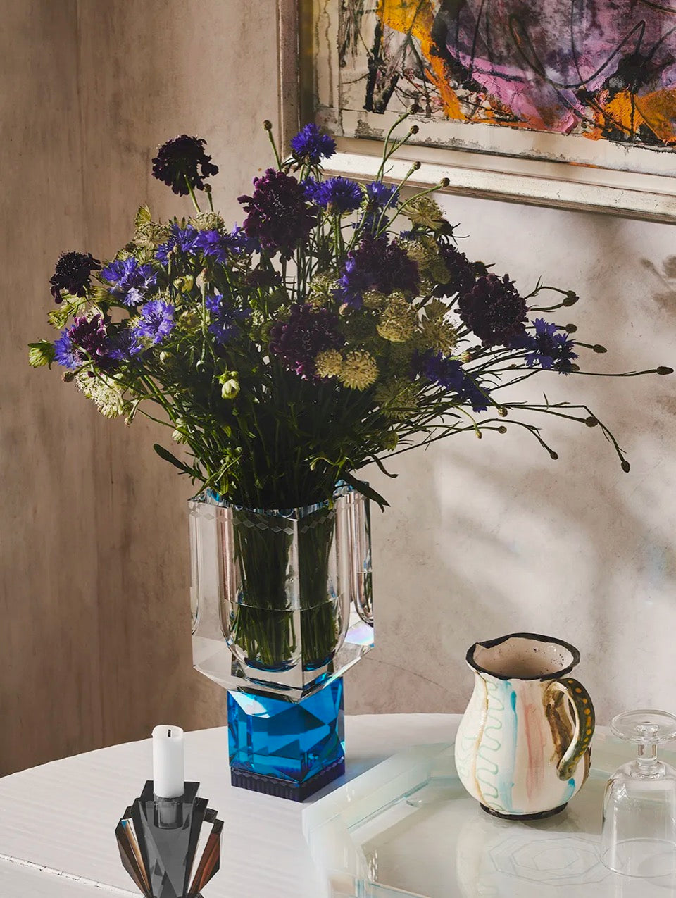 Ohio Vase Clear/Azure/Cobalt