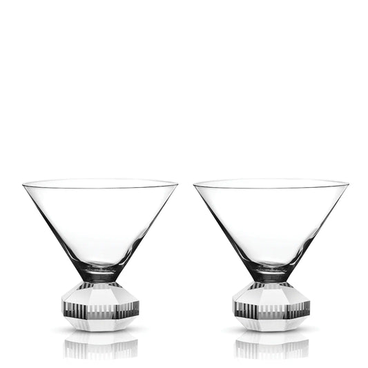 Pair of Chelsea Cocktail Crystal Glasses Clear/Clear