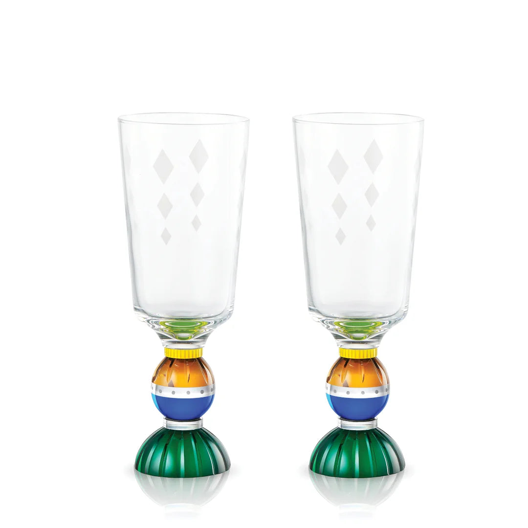 Pair of Ascot Tall Crystal Glasses