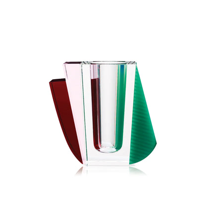 Raleigh Vase Mint/Clear/Rose/Red