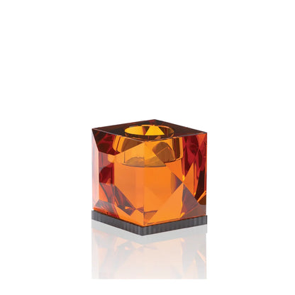 Ophelia Amber/Black Tealight Holder