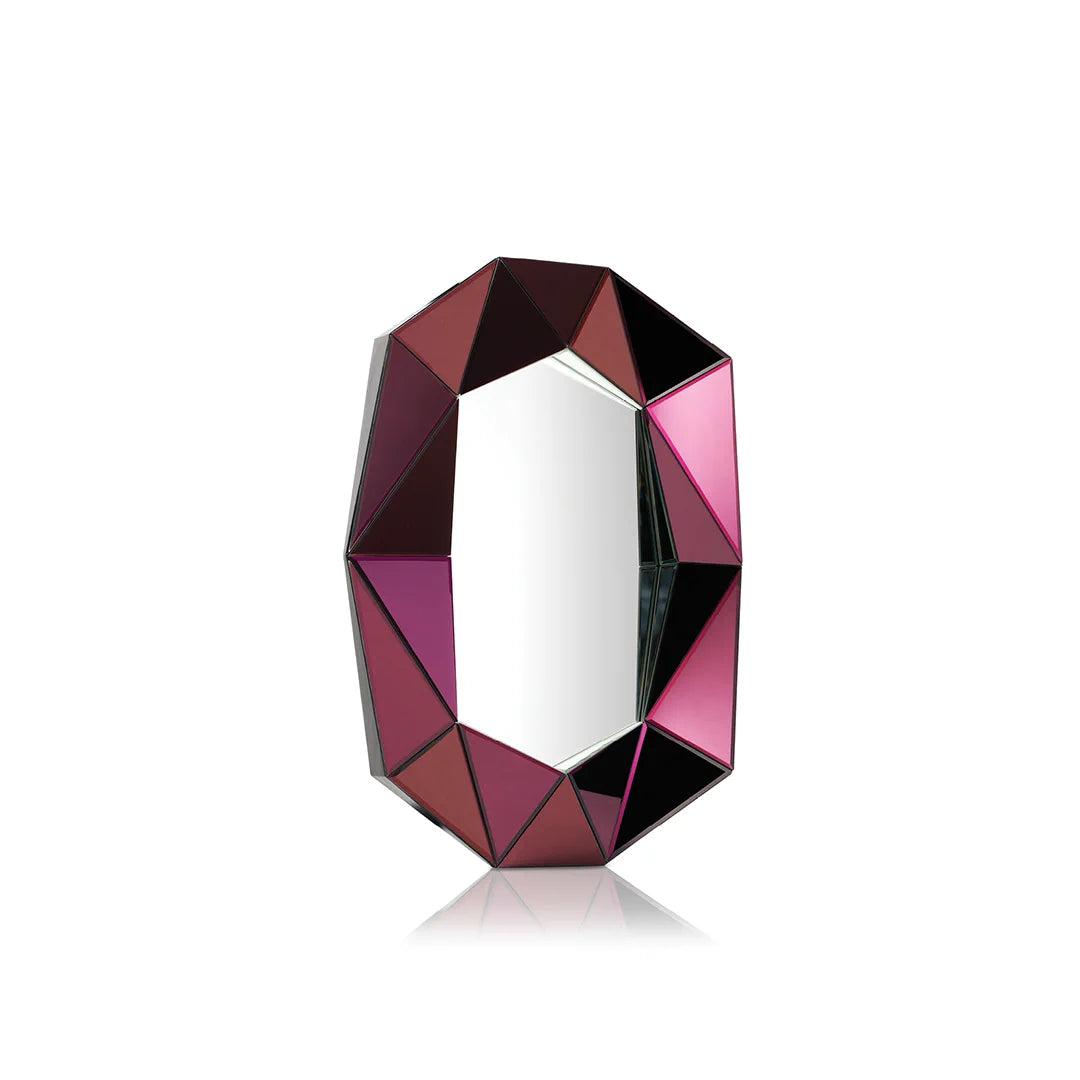 Diamond Small Burgundy/Silver Mirror