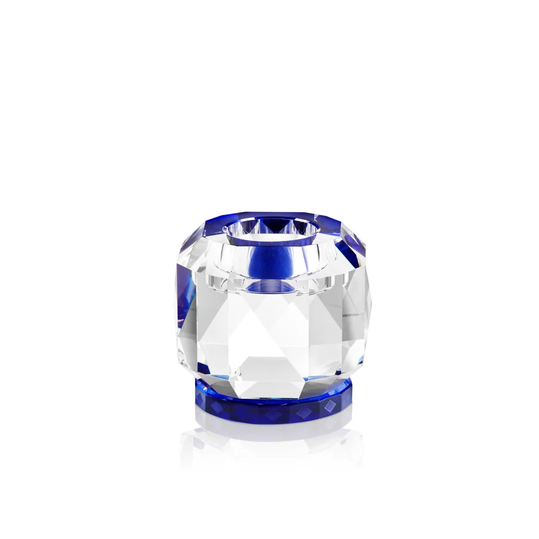 Texas Clear/Cobalt Tealight Holder