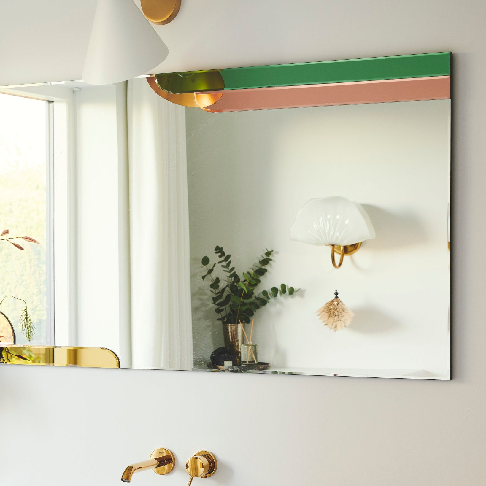 Scandinavian Spring Mirror hanging on the wall horizontally